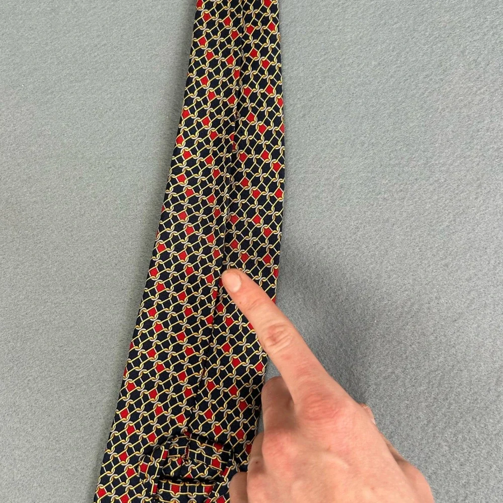 Vintage Burberrys 100% Silk Tie Bundle 2 Designer Neckties England Geometric - Picture 12 of 13